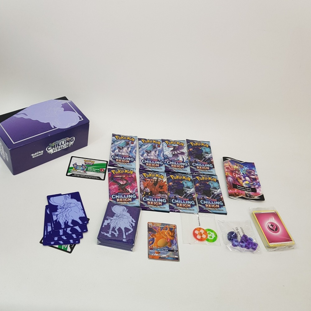 Pokemon CHILLING REIGN Sword Shield Elite Traininer Box(8 Booster,Charizard Gx)
